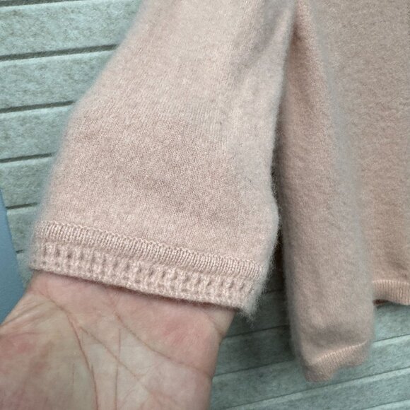 Orvis Cardigan Sweater 100% Cashmere M Pink Button-Up 3/4 Sleeves Soft & Cozy - Picture 9 of 12